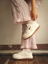 將圖片載入圖庫檢視器 POSE GANCH Mummum C.V 白色厚底麵包帆布鞋 二代輕量款