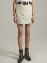 將圖片載入圖庫檢視器 EMKM Stitch Point 淺褐色迷你短裙