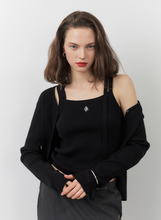 將圖片載入圖庫檢視器 CITYBREEZE 簡約綁帶兩件式針織套裝 (3色可選_黑色/橄欖綠/奶油色)