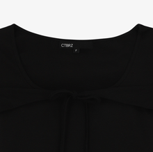將圖片載入圖庫檢視器 CITYBREEZE 方領綁帶短袖上衣 (2色可選_粉色/黑色)