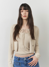 將圖片載入圖庫檢視器 CITYBREEZE 簡約修身綁帶兩件式針織套裝 (3色可選_黑色/白色/卡其色)