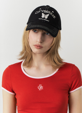 將圖片載入圖庫檢視器 CITYBREEZE 個性蝴蝶圖案棒球帽 (3色可選_黑色/深色丹寧/淺色丹寧)