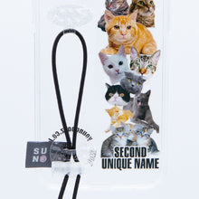 將圖片載入圖庫檢視器 SECOND UNIQUE NAME 貓貓黑色彈力指套手機殼