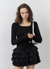 將圖片載入圖庫檢視器 CITYBREEZE 方領排釦造型長袖上衣 (4色可選_白色/灰色/米色/黑色)