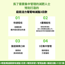 將圖片載入圖庫檢視器 GRN+ 窈窕活力葡萄味減脂3日飲+輕盈暢通蘋果味減脂3日飲