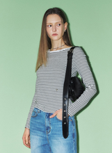 將圖片載入圖庫檢視器 CITYBREEZE 活力撞色滾邊長袖上衣 (3色可選_深藍色/象牙白/條紋)