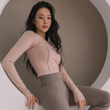 將圖片載入圖庫檢視器 CONCHWEAR 立體線條短版長袖上衣 4色