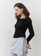將圖片載入圖庫檢視器 CITYBREEZE 多層次造型長袖上衣 (3色可選_黑色/白色/天空藍)