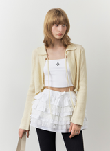 將圖片載入圖庫檢視器 CITYBREEZE 質感翻領針織罩衫 (2色可選_黑色/奶油色)