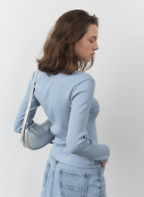 將圖片載入圖庫檢視器 CITYBREEZE 羅紋蕾絲方領長袖上衣 (4色可選_白色/灰色/黑色/天空藍)