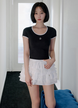 將圖片載入圖庫檢視器 CITYBREEZE 撞色修身短袖上衣 (7色可選_黑色/深藍色/白色/黃色/粉色/紅色/天空藍)