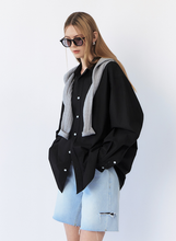 將圖片載入圖庫檢視器 CITYBREEZE 棉質寬版襯衫 (6色可選_黑色/白色/粉色/黃色/深藍色/淺藍色)