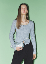 將圖片載入圖庫檢視器 CITYBREEZE 方領排釦造型長袖上衣 (4色可選_白色/灰色/米色/黑色)