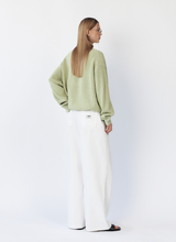 將圖片載入圖庫檢視器 CITYBREEZE LOGO燙布貼八字針織毛衣 (7色可選_象牙白/卡其色/淺綠色/天空藍/灰色/深藍色/黑色)