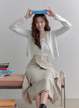 將圖片載入圖庫檢視器 CITYBREEZE 簡約修身綁帶兩件式針織套裝 (3色可選_黑色/白色/卡其色)