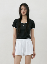 將圖片載入圖庫檢視器 CITYBREEZE 撞色修身短袖上衣 (7色可選_黑色/深藍色/白色/黃色/粉色/紅色/天空藍)