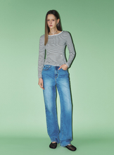 將圖片載入圖庫檢視器 CITYBREEZE 活力撞色滾邊長袖上衣 (3色可選_深藍色/象牙白/條紋)