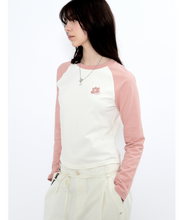 將圖片載入圖庫檢視器 FALLETT Flower Logo 粉色牛角袖T恤