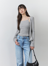 將圖片載入圖庫檢視器 CITYBREEZE 優雅網眼造型兩件式針織套裝 (3色可選_黑色/灰色/白色)