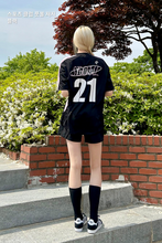 將圖片載入圖庫檢視器 FALLETT Sport Club 足球黑粉撞色短袖T恤