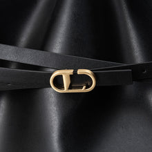 將圖片載入圖庫檢視器 LOEKA Lia 黑色簡約都會皮帶造型水桶包