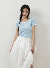 將圖片載入圖庫檢視器 CITYBREEZE 撞色修身短袖上衣 (7色可選_黑色/深藍色/白色/黃色/粉色/紅色/天空藍)