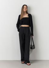 將圖片載入圖庫檢視器 CITYBREEZE 質感翻領針織罩衫 (2色可選_黑色/奶油色)