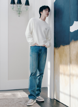 將圖片載入圖庫檢視器 CITYBREEZE LOGO燙布貼八字針織毛衣 (7色可選_象牙白/卡其色/淺綠色/天空藍/灰色/深藍色/黑色)