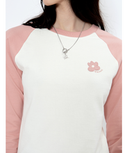 將圖片載入圖庫檢視器 FALLETT Flower Logo 粉色牛角袖T恤