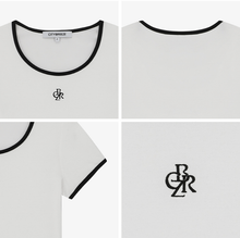 將圖片載入圖庫檢視器 CITYBREEZE 撞色修身短袖上衣 (7色可選_黑色/深藍色/白色/黃色/粉色/紅色/天空藍)