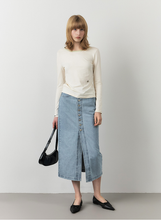 將圖片載入圖庫檢視器 CITYBREEZE 活力撞色滾邊長袖上衣 (3色可選_深藍色/象牙白/條紋)