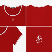 將圖片載入圖庫檢視器 CITYBREEZE 撞色修身短袖上衣 (7色可選_黑色/深藍色/白色/黃色/粉色/紅色/天空藍)