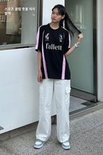 將圖片載入圖庫檢視器 FALLETT Sport Club 足球黑粉撞色短袖T恤