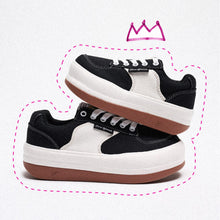 將圖片載入圖庫檢視器 POSE GANCH Mummum C.V Kids 兒童版黑色厚底麵包帆布鞋