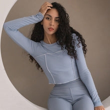 將圖片載入圖庫檢視器 CONCHWEAR 立體線條短版長袖上衣 4色
