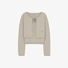 將圖片載入圖庫檢視器 CITYBREEZE 簡約修身綁帶兩件式針織套裝 (3色可選_黑色/白色/卡其色)