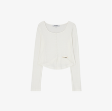 將圖片載入圖庫檢視器 CITYBREEZE 方領排釦造型長袖上衣 (4色可選_白色/灰色/米色/黑色)