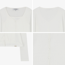 將圖片載入圖庫檢視器 CITYBREEZE 優雅網眼造型兩件式針織套裝 (3色可選_黑色/灰色/白色)