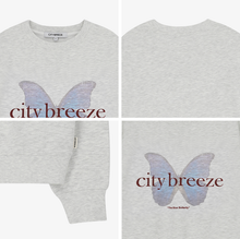 將圖片載入圖庫檢視器 CITYBREEZE 個性蝴蝶圖案大學T (3色可選_深藍色/花灰色/奶油色)