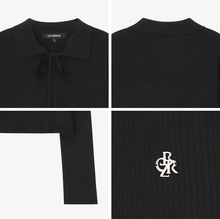 將圖片載入圖庫檢視器 CITYBREEZE 質感翻領針織罩衫 (2色可選_黑色/奶油色)