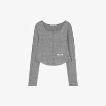 將圖片載入圖庫檢視器 CITYBREEZE 方領排釦造型長袖上衣 (4色可選_白色/灰色/米色/黑色)