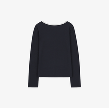 將圖片載入圖庫檢視器 CITYBREEZE 活力撞色滾邊長袖上衣 (3色可選_深藍色/象牙白/條紋)