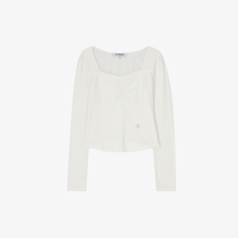 將圖片載入圖庫檢視器 CITYBREEZE 法式慵懶抓皺長袖上衣 (2色可選_黑色/白色)
