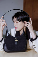 將圖片載入圖庫檢視器 LOEKA Diane 黑色兩用拼接新月包