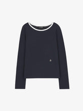 將圖片載入圖庫檢視器 CITYBREEZE 活力撞色滾邊長袖上衣 (3色可選_深藍色/象牙白/條紋)