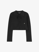 將圖片載入圖庫檢視器 CITYBREEZE 質感翻領針織罩衫 (2色可選_黑色/奶油色)