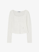 將圖片載入圖庫檢視器 CITYBREEZE 法式慵懶抓皺長袖上衣 (2色可選_黑色/白色)