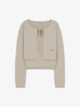 將圖片載入圖庫檢視器 CITYBREEZE 簡約修身綁帶兩件式針織套裝 (3色可選_黑色/白色/卡其色)