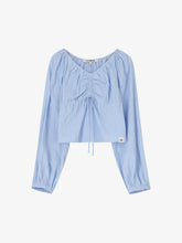 將圖片載入圖庫檢視器 CITYBREEZE 清新V領抓皺上衣 (2色可選_白色/天空藍)