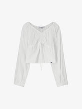 將圖片載入圖庫檢視器 CITYBREEZE 清新V領抓皺上衣 (2色可選_白色/天空藍)